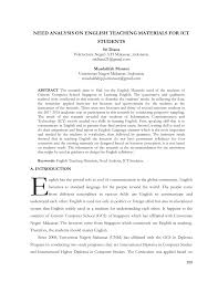 There is an english programme produced by radio guangdong which broadcasts information about this region to the entire world through the wrn broadcast. Pdf Need Analysis On English Teaching Materials For Ict Students