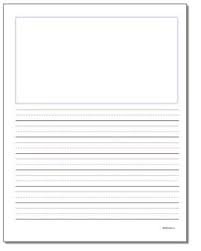 Write a scene setting, characters, and actions or events. Handwriting Paper