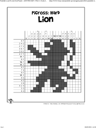 Word and logic puzzles are a wonderful way to engage the mind on lazy sunday mornings, and they're also useful educational tools for children. 016 Printable Lion Picross Grid Puzzle Answer Key Woo Jr Pdf