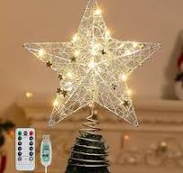 Christmas Star Tree Topper with 8 Lighting Modes, USB Lighted Tree Topper  with 20 LED Lights, Shiny Treetop Christmas Tree Decoration for Indoor ...