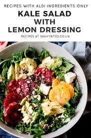 Easy Kale Salad W Avocado Citrus Dressing Savvy Bites Recipe In 2020 Kale Salad Aldi Recipes Lemon Dressing Recipes