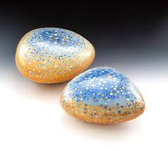 Mark Goudy Artist Mark Goudy Two Pods Closed Forms Left Pod M91 11 5 W X 5 5 H Right Pod M92 10 W X 4 5 H Ceramics Ceramic Sculpture Ceramic Art