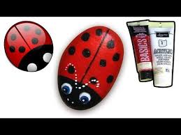 How To Paint Ladybug On Pebble Rock How To Draw And Color Kids Tv Youtube Ladybug Rocks Painted Rocks Kids Lady Bug Painted Rocks