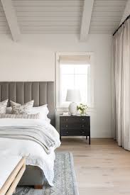 This grey bedroom features dark grey wall paint, white grey bedroom ideas. The Mcgee Home Master Bedroom Photo Tour Studio Mcgee