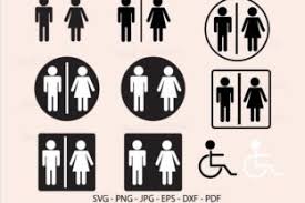 Download our free svg files and use them in your electronic cutter such as silhouette and cricut machines. Toilet Svg Bathroom Restroom Sign Graphic By Redcreations Creative Fabrica