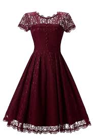 Gigileer Elegant Damen Kleider Spitzenkleid Cocktailkleid Knielanges Vintage 50er Jahr Hochzeit Party Amazon De Be Kleider Damen Spitzenkleider Tolle Kleider
