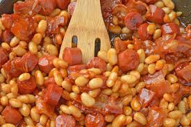 Beans & weenies, made from hot dogs, pork and beans, onion, and a tomato and ketchup based, brown sugar mustard sauce. Quick Stovetop Franks Beans Recipe Video Beanie Weenies