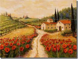 ceramic tile mural backsplash morris