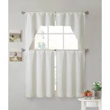 noelle 4 piece kitchen curtain set