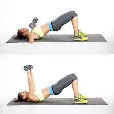 Circuit 1 Exercise 3 Bridge With Chest Press Circuit Workout Dumbbell Workout Chest Workouts