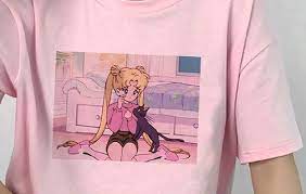 Amazon.com: DealGood SailorMoon Funny Cartoon T Shirt Women Girl (Pink_cat,  S) : Clothing, Shoes & Jewelry