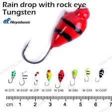 tungsten ice fishing jig rain drop with rock eye qingdao