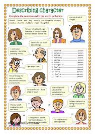 Describing Character Part 3 Describing Characters English Language Teaching Character Worksheets