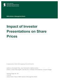 Eine einführung (linde lehrbuch), online buch. Pdf Impact Of Investor Presentations On Share Prices