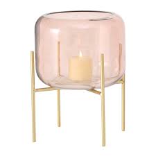London mini hurricane candle holder. Pink Glass Hurricane Candle Holders Barker Stonehouse