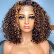 Venice Hair Highlight Brown Hair 13x6 Virgin Curly Lace Front Human Hair  Wigs Pre Plucked Hairline With Perimeter Baby Hair Bleached Knots (12inch,  Highlight Brown 150% density): Buy Online at Best Price
