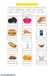 What are some clues that food is unhealthy? Healthy Or Unhealthy Food Worksheet