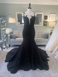 Find the perfect wedding dress for your big day. Mermaid Black Wedding Dress With Illusion Back By Brides Tailor Brides Tailor