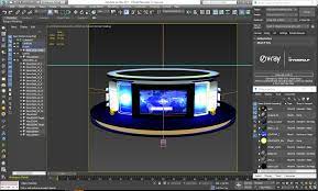 Virtual Tv Studio News Desk Collection 12 Pieces Studio Cute Designs To Draw Studio Desk