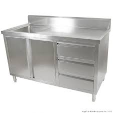Read on for ten of our favorite ideas for keeping your kitchen organized when you aren't working with a lot of cabinetry. Kitchen Tidy Stainless Steel Cabinet With Left Sink 700mm Deep F E D