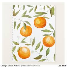 Orange Grove Planner Zazzle Com Orange Painting Orange Art Small Canvas Paintings