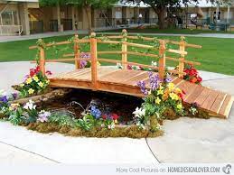 Alek.shop outdoor garden decor bridge w/railings 5 ft natural wood decorative pond bridge arch backyard walkway. 10 Amazing Garden Bridge Ideas Diy Home Decor Image 4528590 On Favim Com