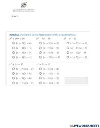 Try to remember, you always have to care for your child with amazing care, compassion and affection to. Factoring Trinomials Worksheet