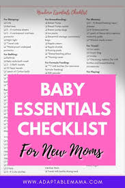 The essentials you need before your newborn arrives. Newborn Baby Checklist Printable Adaptable Mama