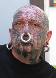 Full Face Tattoo Piercings Extreme Body Mods Body Mods Facial Piercings Head Tattoos