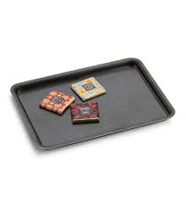 The pan has holes for 1 in. Stainless Steel Tray Black Satin 30 X 21 Cm Stellinox
