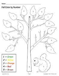 Printable Preschool Fall Themed Color By Number Worksheet Preschool Sight Words Fall Worksheets Kindergarten Worksheets Sight Words