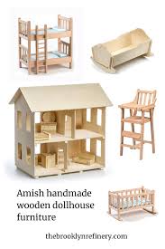 Amish Handmade Wooden Dollhouse Furniture Wooden Dollhouse Diy Doll Bunk Bed Doll Bunk Beds
