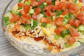 Easy Layered Nacho Dip With Philadelphia Cream Cheese Sour Cream Kraft Miracle Whip Dressing Salsa Dip Recipes Appetizers Easy Layered Nacho Dip Nacho Dip