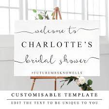 Printable Bridal Shower Welcome Sign Template Wedding Shower Etsy Bridal Shower Welcome Sign Bridal Shower Wedding Templates