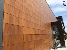 The veneer is made of real wood with protection against weather and uv light. Project Provigo Boucherville Quebec Product Parklex Facade Copper Finish Architect Cladding Design Hpl Exterior Cladding Hpl Exterior Cladding Design