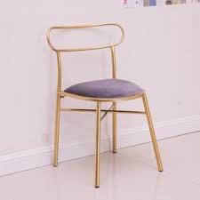 Nordic Golden Dining Chair Lounge Chair Dressing Table Chair Makeup Stool Curved Net Red Small Backrest Iron Chair Iron Chair Table And Chairs Chair