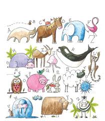 Abc Animal Alphabet Print Signed Limited Edition Watercolor Easy Drawings Animal Drawings Drawings