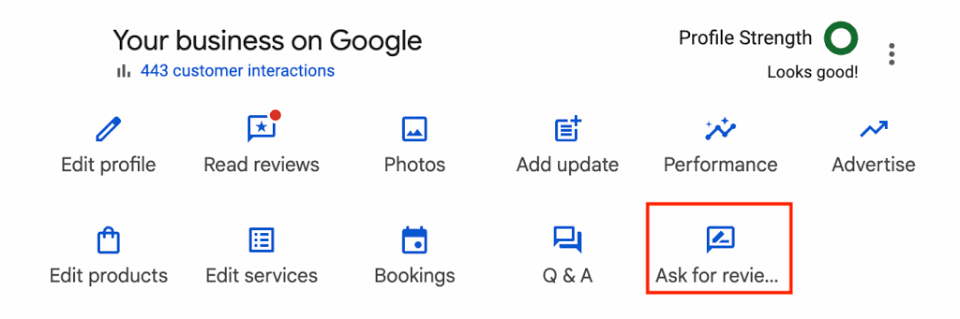 Google Business Profile ask for reviews