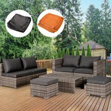 Trendy outdoor furniture enjoy all the comforts of home on the patio with any one of these outdoor decor trends. Outsunny 8pc Outdoor Wicker Rattan Sofa Set Yard Conversation Reclining Seat Tea Table And Footstool Garden Patio Furniture W 2 Set Of Different Color Cushion Cover Grey Orange Walmart Canada