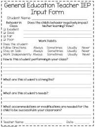 Special Little Learners Iep Input Form Freebie Special Education Teaching Special Education Special Education Classroom