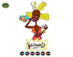 Bald Headed Home Shit Logo Etsy Girl Cartoon Funny Svg Black Cartoon Characters