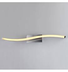 The lamp contains two lights, a standard cylindrical coloured light and an adjustable integrated led light that can be rotated to illuminate anywhere. Wall Light Led Ribbon Futuristic Style Design Chrome Led Wave