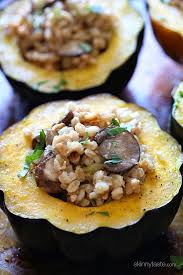Farro And Sausage Stuffed Acorn Squash Recipe Skinny Taste Recipes Recipes Sausage Stuffed Acorn Squash