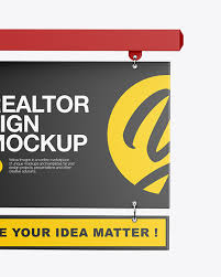 Free direction sign mockup prepared in four high resolution psd files. Matte Realtor Sign Mockup Front View In Outdoor Advertising Mockups On Yellow Images Object Mockups