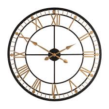 Black And Gold Wall Clock Uk Symple Stuff 80cm Wall Clock Skeleton Wall Clock Gold Wall Clock Kitchen Wall Clocks