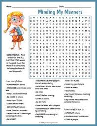 Good Manners For Kids Good Manners Activity Good Manners Word Search Manners Activities Manners For Kids Social Skills Activities