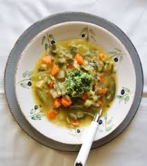 Gronnsakssuppe Provencal Med Pistou Provencal Vegetable Soup With Pistou Gronnsakssuppe Suppeoppskrifter Mat