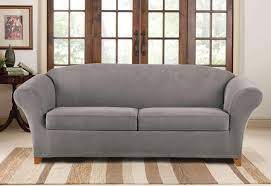 Stretch Pique Three Piece Sofa Slipcover Form Fitting Individual Cushion Covers Machine Washable Slipcovered Sofa Cushions On Sofa Slipcovers
