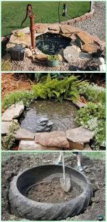 For an almost instant homemade fountain, insert an inexpensive electric pump into a large ceramic or concrete planter, then fill it with water and plug it in. Diy Tire Pond Instruction Diy Fountain Landscaping Ideas Landscapingideas Diy Garden Fountains Backyard Landscaping Diy Landscaping