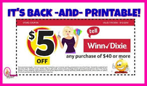 Winn Dixie 5 40 Coupons Are Back And Printable Winn Dixie Dixie Coupons